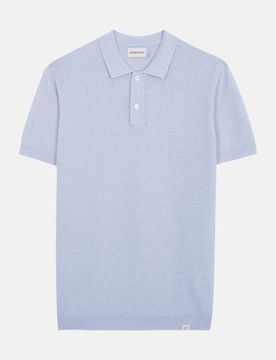 Poloshirt in Rippstruktur Blau M
