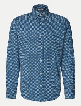 Hemd aus Leinen-Baumwoll-Mix Blau L