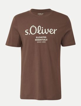 RED LABEL T-Shirt mit Label-Print Braun M