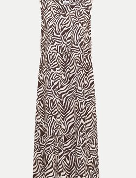 Midikleid mit Zebraprint Braun M