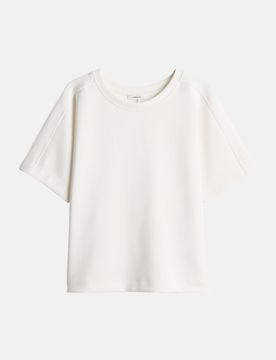 Kurzarmsweatshirt Gosa mit Fledermausärmeln Weiß 40