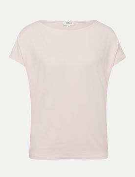 Red Label T-Shirt Mit Überschnittenen Schultern S.Oliver Red Label 44 Unifarben,Relaxed Fit,Rundhals,Kurz,Damen,Rosa,Basic,Viskose