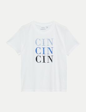 Comma T-Shirt CIN Weiß 40