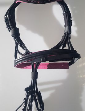 Manski Trense Bilbo schwarz/pink unterlegt MINISHETTY
