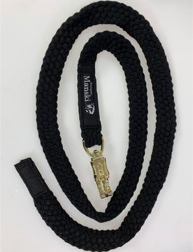 Manski Führstrick mit Panikhaken vermessingt schwarz