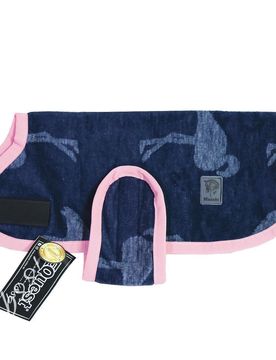 Manski Dralon Hundedecke, navy flamingo-pink 35 cm