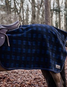 Ausreitdecke QUADRAT HEAVY FLEECE blau kariert M