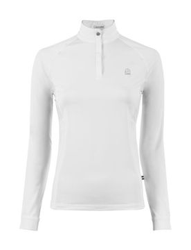 Damen Turniershirt Longsleeve CAVALUV HALFZIP white 40