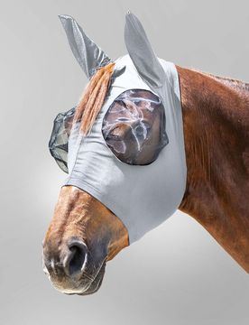 Fliegenmaske PUCK, silbergrau Shetty
