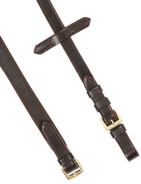 Hans Melzer Zügel feingummiert braun/messing Cob