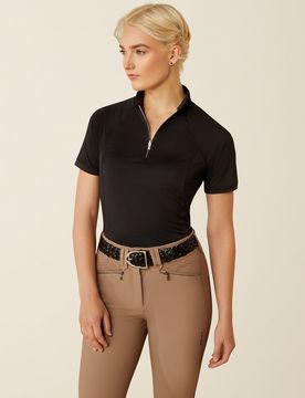 Damen Funktionsshirt SOQUEL ¼ Zip, black XS