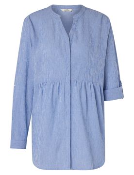 Longbluse - Damen - Gr. 48 - weiß - weiß