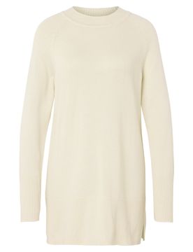 Langer Strickpullover - Damen - Gr. S - creme - creme