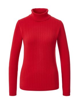Gerippter Rollkragenpullover - Damen - Gr. XXL - rot - rot