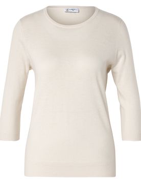 Feinstrickpullover mit Seide - Damen - Gr. M - creme - creme