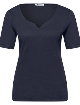 Kurzarmshirt - Damen - Gr. 46 - dunkelblau - dunkelblau