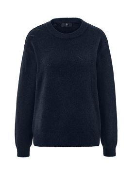 Strickpullover mit -Muster - Damen - Gr. S - dunkelblau - dunkelblau
