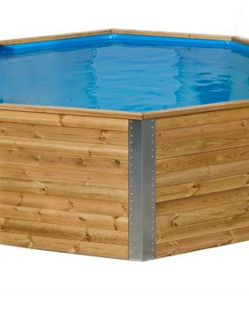 Massivholz-Gartenpool inkl. Abdeckhaube - naturfarben - naturfarben