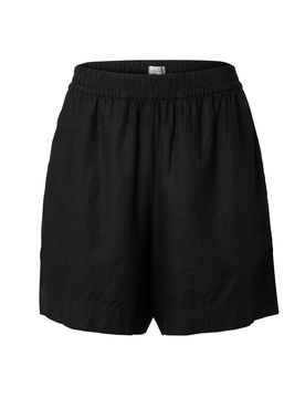 Leinenshorts - Damen - Gr. 40 - schwarz - schwarz
