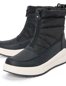 Gefütterte Winterboots - Damen - Gr. 38 - schwarz - schwarz