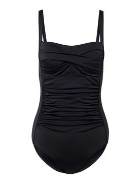 Figurformender Badeanzug - Damen - Gr. 48 - schwarz - schwarz