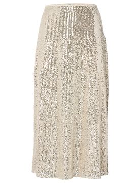 Paillettenrock - Damen - Gr. 40 - beige - beige