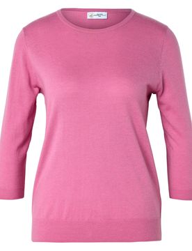 Feinstrickpullover mit Seide - Damen - Gr. L - rosa - rosa