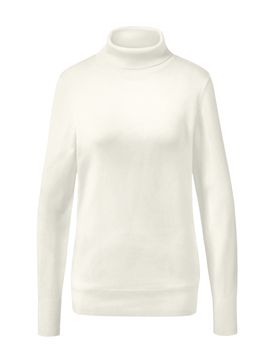 Feinstrick-Rollkragenpullover - Damen - Gr. L - creme - creme
