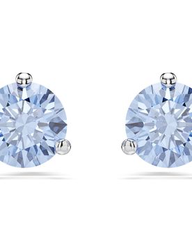 Solitaire Ohrstecker, Hellblau, Rhodiniert Unisex OS