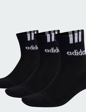Calze 3-Stripes Linear Half-Crew Cushioned (3 paia) 46-48 Black / White