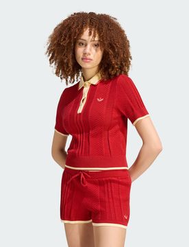 POLO CALI CABLE KNIT S Team Victory Red