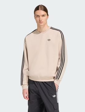 GIROCOLLO OVERSIZE ADICOLOR A 3 STRISCE L Stone Khaki