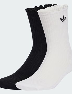 CALZE CON VOLANT 2 PAIA 37-39 Black / White