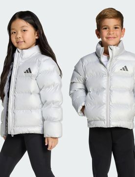 Piumino sintetico junior in stile glam Silver Metallic / Black Reflective