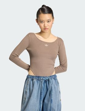 BODY A MANICA LUNGA ESSENTIALS RIB WASHED L Earth Strata