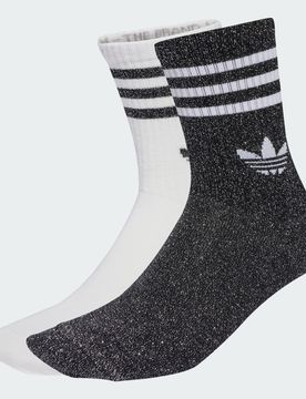 Calzini 3-Strisce Glitter Crew 2 Paia 40-42 Black / White