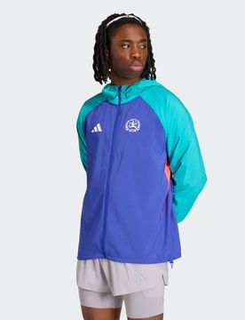 Vienna Marathon Running Jacket L Lucid Blue / Shock Green