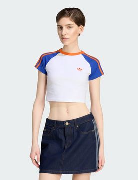 SST BABY TEE XS White / Bold Blue / Orange