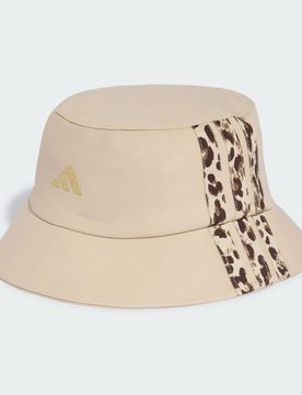 Cappello a secchiello con grafica Leo Crystal Linen / Khaki Six / Dark Brown / Gold Metallic