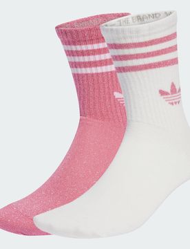 Calzini 3-Strisce Glitter Crew 2 Paia 40-42 Pink Fusion / White