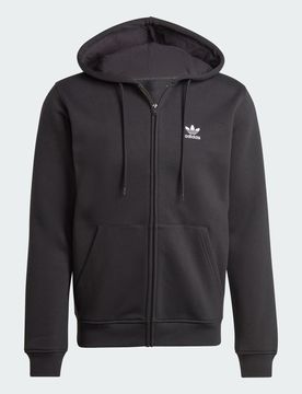 Hoodie Trefoil Essentials Full-Zip M Black