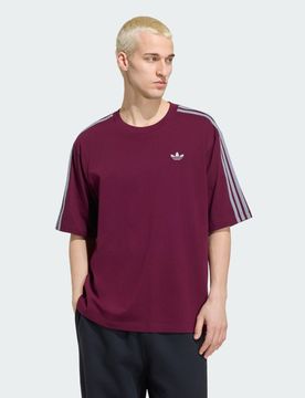 T-SHIRT ADICOLOR 3-STRIPES OVERSIZED Maroon
