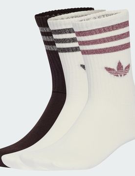 CALZE A 3 STRISCE GLITTER 3 PAIA 37-39 Off White / Aurora Coffee