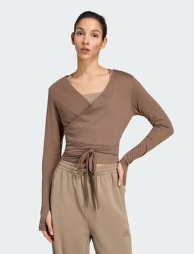 TOP 3-STRIPES STUDIO SOFT BALLET WRAP M Earth Strata / Glow Blue