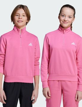 Essentials mezza zip bambini Pink Fusion / White