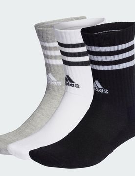 Calze 3-Stripes Cushioned (3 paia) Medium Grey Heather / White / Black / White