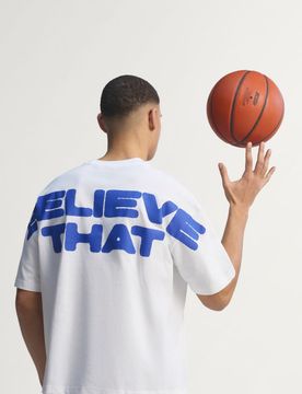 T-shirt ANTHONY EDWARDS BELIEVE THAT White / Lucid Blue