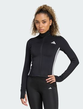 Giacca da allenamento Essentials Zip Through 3 Stripes M Black / White
