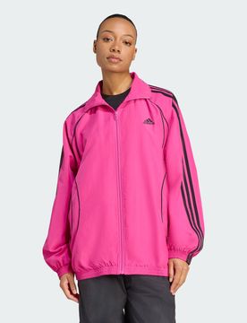 Giacca da allenamento Teamgeist adicolor Oversized Woven Semi Lucid Fuchsia / Black
