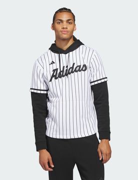 Maglia con cappuccio Dugout Pinstripe L White / Black